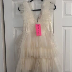 Betsey Johnson Cream Tulle Layered Dress